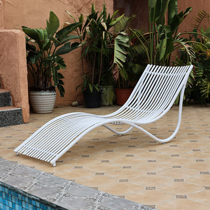 Tumbona de exterior para terraza, piscina, <span class=keywords><strong>hotel</strong></span>, jardín, <span class=keywords><strong>siesta</strong></span>, playa, villa, ocio al aire libre, cama de metal para patio - Product Image 6
