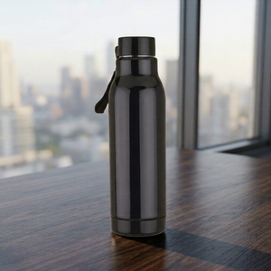 Black Stainless Steel Premium Design Custom Logo Print 900ml Insulated <b>Water</b> <b>Bottle</b> with Lid Portable for Outdoor Gym Travel - Product Image 1