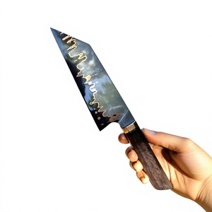 Juego de cuchillos de chef de acero al carbono con mango de madera, estilo japonés, de alta calidad, para uso en la cocina. - Product Image 6