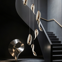 Luminaire suspendu Designer Villa Suspension Lumière LED Escalier Longue Ligne Grenier Décoration de La Maison Lustre Lumière
