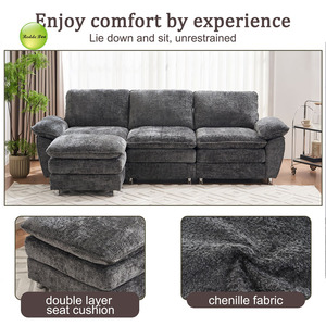 Modern Living Room L-Shaped Sectional <strong>Sofa</strong> <strong>Set</strong> with Ottoman Modular Velvet Design Hotel Use <strong>Long</strong> <strong>Couch</strong> - Product Image 6