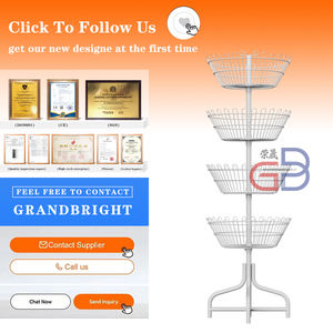 4-Tier White Rotating Basket Display Stand für Spielzeug werbung, Spinning Retail Showcase für Supermärkte und Geschäfte - Product Image 6