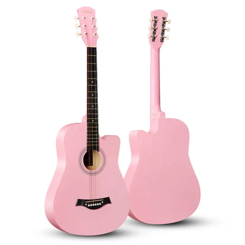 Guitare générale rose Basswood 38 "pour étudiants débutants