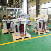 Four de fusion à induction électrique à fréquence moyenne PT à économie d'énergie, 25 kW, 90 kW, 1500, 2300 °C, personnalisé, 500 kg, 60 kg, 10 kg-50 tonnes