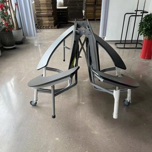 Round <b>Foldable</b> Dining <b>Table</b> 12 Seat Combination Furniture For Dining Room Natural Wood Color - Product Image 3