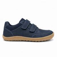 Chaussures d'école en cuir bleu pour enfants, style pieds nus, bout rond, approuvées pour l'école, légères, souples, commande en gros, fournisseur de logos personnalisés
