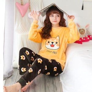 Wholesale <strong>Christmas</strong> Pajamas Women Winter Sleep <strong>Pyjamas</strong> Sets Animal Flannel Female Sleepwear Warm Cute Home Clothes - Product Image 2