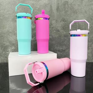 Rainbow Underneath 30oz Matte <b>Macaron</b> School Student Tumblers - Product Image 1