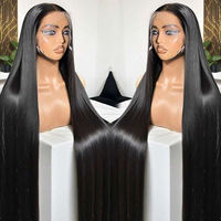 Perruque Lace Frontale HD 13x4 en Cheveux Humains, Densité 200%, Ondulée, Lisse ou Bouclée, Vente en Gros