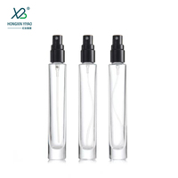 Diffuseur de parfum cylindrique direct de 10ml avec pulvérisateur transparent Capuchon en verre noir à visser Matériau de base en borosilicate