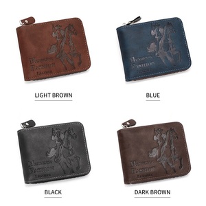 Portafoglio Vintage da Uomo in Tinta Unita con Motivo a Lettere in Rilievo 3D, Chiusura a Piegatura, Portacarte <span class=keywords><strong>e</strong></span> Portamonete Compatto - Product Image 2