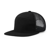 Gorra plana con logotipo bordado de camión Richardson, malla de terciopelo de siete piezas, ala curva, gorra de béisbol étnica de moda para exteriores, punto de hoja