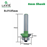 LAVIE 1Pc 8Mm Sudut Putaran Atas Router Bit dengan Bantalan untuk Kayu Alat Tungsten Carbide Milling Cutter MC02022