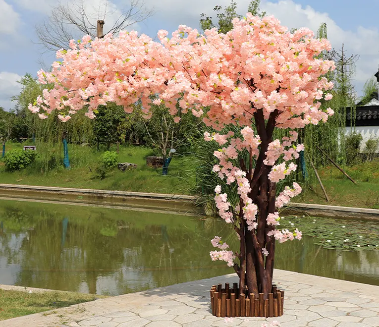 Künstliche Kirschblüten baum Party Hochzeit Hintergrund dekoration Rosa Kirschblüten baum