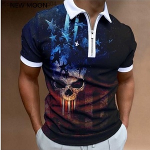 T-shirt zippé pour le sport, polo et activités de plein air - Design imprimé en 3D, confortable, élégant et polyvalent - Product Image 4