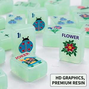 Ensemble de mahjong américain en acrylique vert pour 4 joueurs, jeu de table d'intérieur, neuf - Product Image 1
