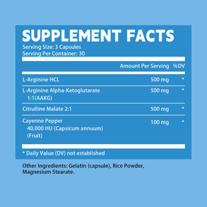 Integratore di arginina cloridrato amminoacido potenziatore della nutrizione integratore sportivo 3000 Mg 1000 Mg L-arginina capsule - Product Image 2
