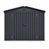 Abri à outils galvanisé durable toute l'année, 10*8 pieds, double porte, résistant à la rouille, pour le rangement extérieur dans la cour
