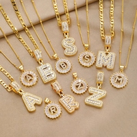 Collar con Colgante de Letra Inglesa en Forma de Flor de Cobre y Circonio con Certificación CE, Venta al Por Mayor de Fábrica