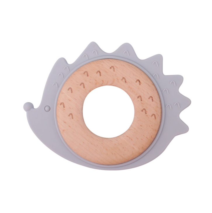 2021 New Design Silicone Toy Baby Gift Beech Wood Rings Baby Teether