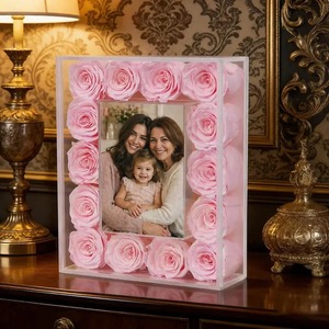 Cadre photo en acrylique avec rose éternelle, boîte à fleurs de luxe, cadeaux pour la fête <span class=keywords><strong>des</strong></span> mères, la Saint-Valentin, l'anniversaire, décoration de la maison - Product Image 4