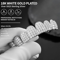 Hip Hop Personnaliser Top 8 Bottom 8 Permanent Cut Moissanite Pass Diamond Tester 925 Sterling Silver Grill