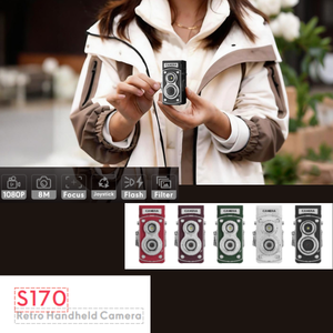 กล้องดิจิตอล S170 Mini Retro 1080P HD พร้อมหน้าจอ 1.47 นิ้ว และแบตเตอรี่ 180mAh สำหรับเด็ก นักเรียน ใช้ทำวีล็อก เป็นของขวัญคริสต์มาส - Product Image 2