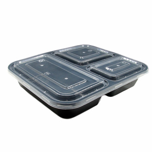 WHOLE SALE 3 Compartment Rectangle Clear With Lid PP Disposable Plastic Food Container