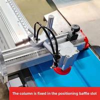 Scie à table coulissante pneumatique de précision pièces de machines à bois règle presse matériel coupe panneau avant épaisseur du matériau