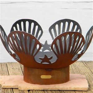 GNEE Quema de madera Corten Steel Outdoor shaped floor-standing Fire Basin Fire Bowl para decoración de jardín y piscina - Product Image 6