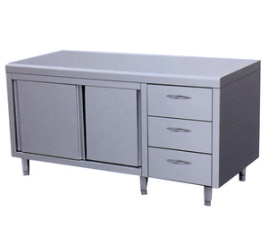 Restaurant Stainless Steel <strong>Kitchen</strong> Work <strong>Bench</strong>/<strong>storage</strong> Cabinet/food Prep Table <strong>with</strong> 3 Drawer - Product Image 1