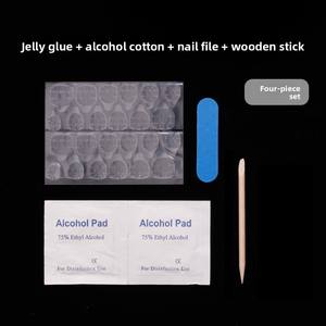 Outils d'art des ongles Kit d'application d'ongles à presser ensemble complet avec onglets de colle à ongles double face lime en bois tampons d'alcool - Product Image 3