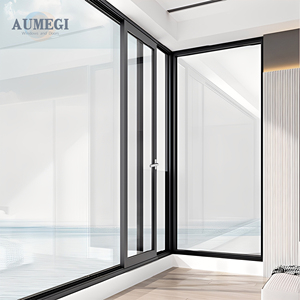 Aumegi flyscreen/An ninh Lưới Cửa Sổ trượt màn rèm với cách nhiệt đôi kính nhôm cửa sổ trượt - Product Image 3