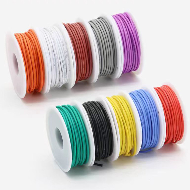 High Temperature Heat Resistant 600V Stranded 4 6 8 10 12 14 16 18 Awg Tinned Copper Flexible Pt100 Rtd Sensor Silicone Wire