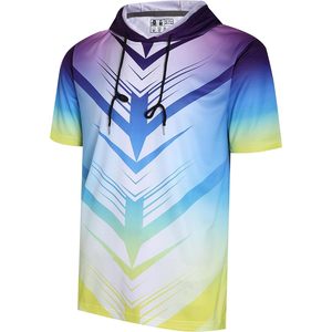เสื้อฮู้ดดี้แขนสั้นแบบแห้งเร็วสำหรับผู้ชาย ออกกำลังกาย ฟิตเนส เล่นกีฬา น้ำหนักเบา แห้งไว สปอร์ต - Product Image 1