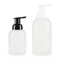 Botol Kaca Bulat Transparan 250ml 350ml Dengan Dasar Tebal, Pompa Busa, dan Pompa Plastik, Dapat Diisi Ulang, Dispenser Sabun Cair
