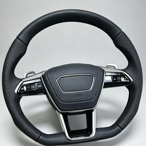 พวงมาลัยหนังคาร์บอนไฟเบอร์แบบเจาะรูเหมาะสำหรับรถ <span class=keywords><strong>Audi</strong></span> A3 A4 A6 A5 A8 R8 <span class=keywords><strong>Q</strong></span> Series & B9บริการส่งตรงจากโรงงาน - Product Image 1