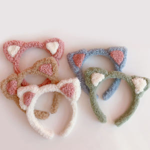 Serre-tête en laine à oreilles de chat mignonnes style coréen pour filles, accessoire de mode en peluche, bandeau de dessin animé pour enfants, coiffe douce, accessoires capillaires - Product Image 1