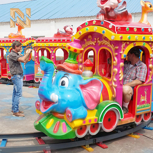 <span class=keywords><strong>Tren</strong></span> Turístico Mini Premium <span class=keywords><strong>de</strong></span> Acero con Temática <span class=keywords><strong>de</strong></span> Elefantes para 14 Personas, con Vía <span class=keywords><strong>de</strong></span> 40m - Equipo para Parques y Jardines - Product Image 1