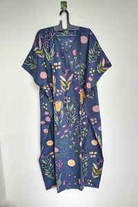 Vestido Kaftán de una Pieza de Algodón para Mujer, Hecho a Mano, Ligero, Estilo Boho, para la Playa o el Resort, Transpirable y de Secado Rápido - Product Image 4