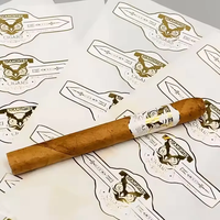 Étiquettes autocollantes en vinyle imperméable à l'eau, dorées, esthétiques, pour emballage de cigares, en rouleaux/feuilles, pour impression en gros