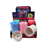 Tarro cilíndrico sellado de paja de trigo ecológico OEM con tapa a prueba de niños, grado alimenticio, para almacenamiento de hierbas, tabaco y 3.5 flores