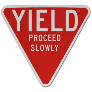 Construction Zone Danger Ahead Priority Road Slower Keep Right Sign Show Me A Yield Right Of Way Sign