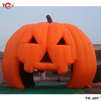 Diable sourire étanche verre dôme gonflable citrouille Tunnel tente pour Camping Glamping Halloween décor