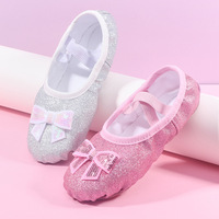 Chaussures de danse pour enfants à semelle souple pour la pratique du ballet pour enfants et de la danse chinoise Design patte de chat Doublure en maille pour filles