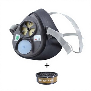 Masque respiratoire demi-face réutilisable à cartouche unique 3200, filtre remplaçable, matériau TPE, anti-poussière, anti-étincelles, protection - Product Image 1