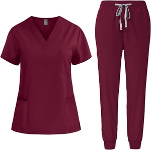 Ensemble d'uniformes médicaux légers et extensibles pour clinique, pantalon de jogging, col montant, pour infirmières et personnel hospitalier - Product Image 2