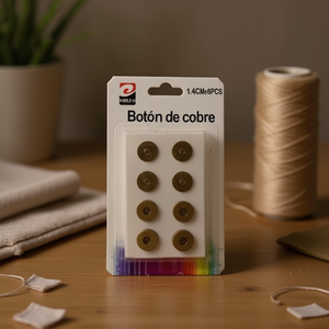 Copper Snap Fasteners 1.4Cm 6Pcs Pack For Clothing Accessories Ref23125 - Product Image 2