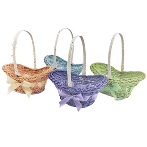 Bán Chạy Nhất Mini Bow Knot Lưu Trữ Giỏ Với Cầm Tay Sáng Tạo Nhựa Nhỏ Giỏ Hoa Mây Dệt Thiết Kế Cho Mua Sắm - Product Image 5