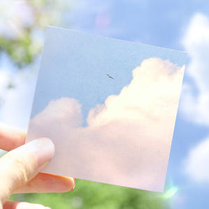 100 hojas/paquete de notas adhesivas Hey Look up artístico cielo nubes hecho a mano diario notas decorativas - Product Image 3